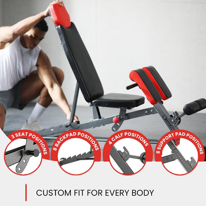Finer Form Multi-Functional Adjustable FID Weight Bench and Roman Chair