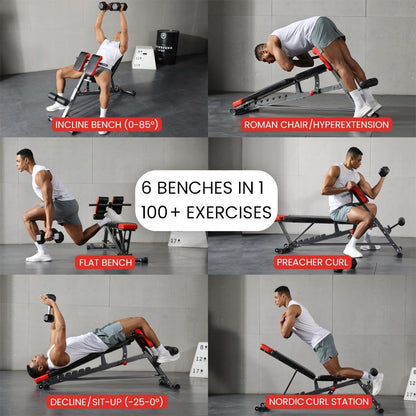 Finer Form Multi-Functional Adjustable FID Weight Bench and Roman Chair